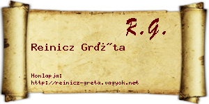 Reinicz Gréta névjegykártya